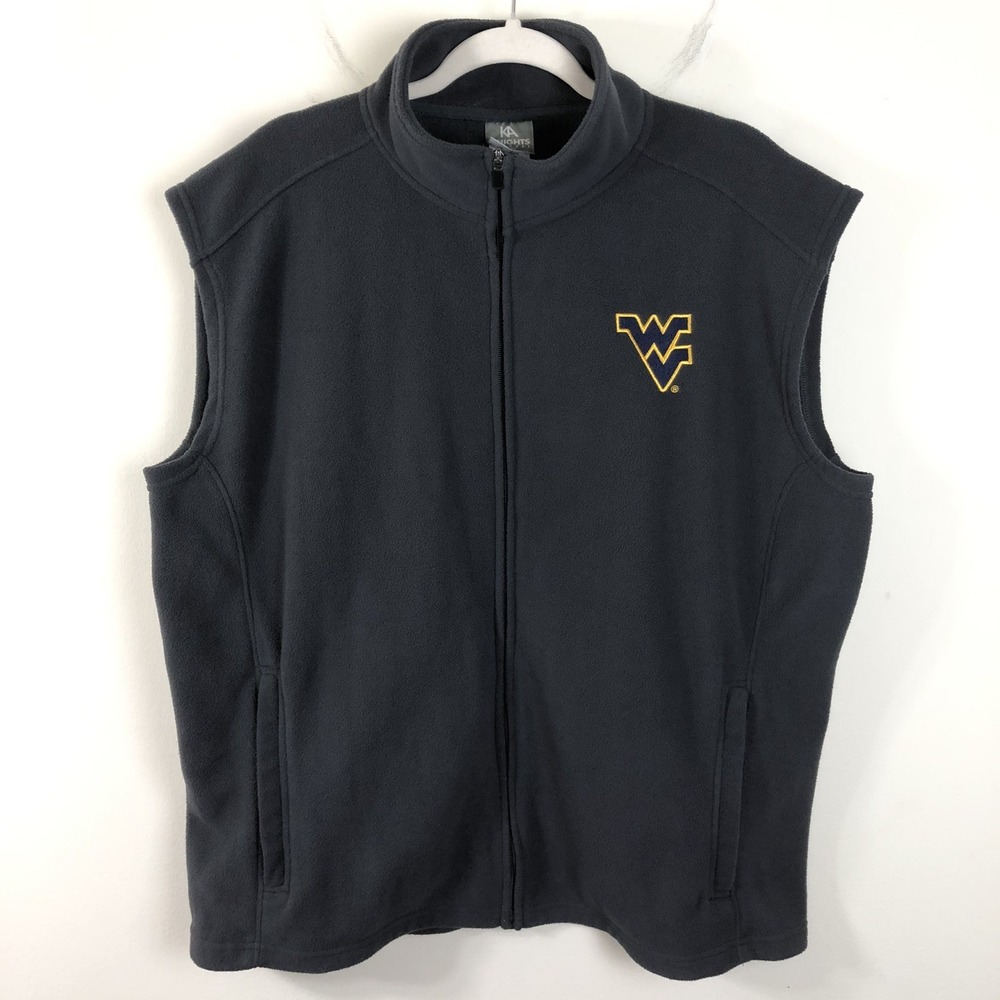 West Virginia Mountaineers Knights Apparel Fleece Vest Men's Sz XL Gray